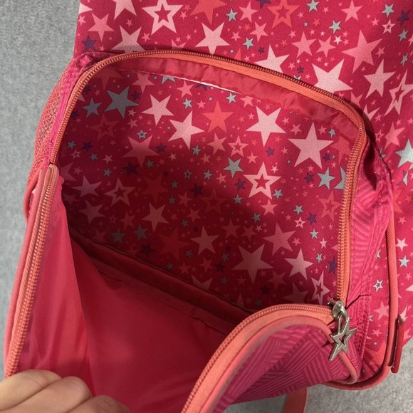 American Girl Backpack Pink Teal Purple Stars Geometric Back to School - Picture 4 of 12